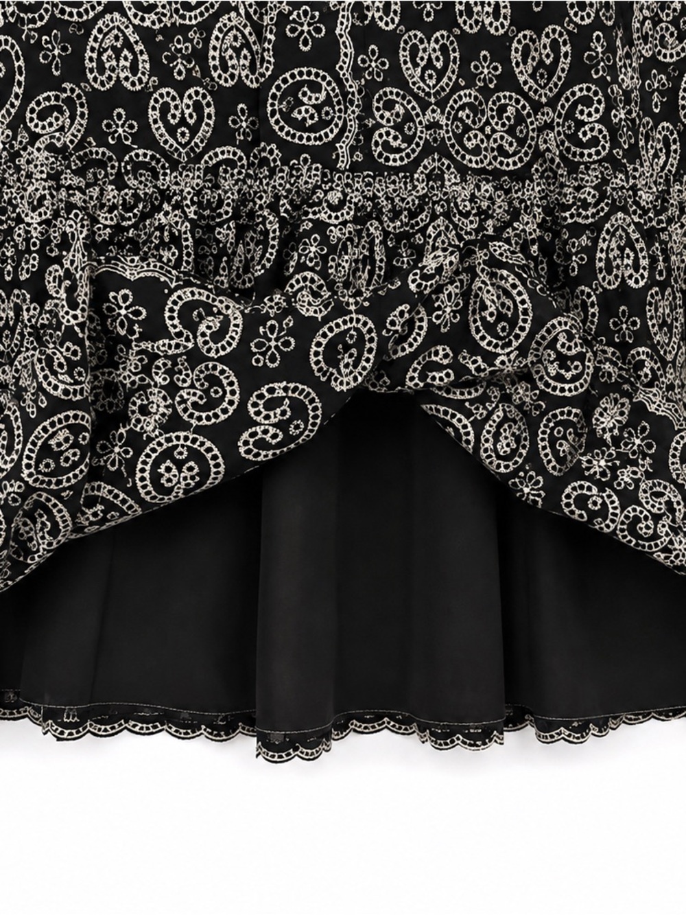 Sandro Angeles Embroidered Guipure Mini Dress Black Ivory L - Picture 6 of 9